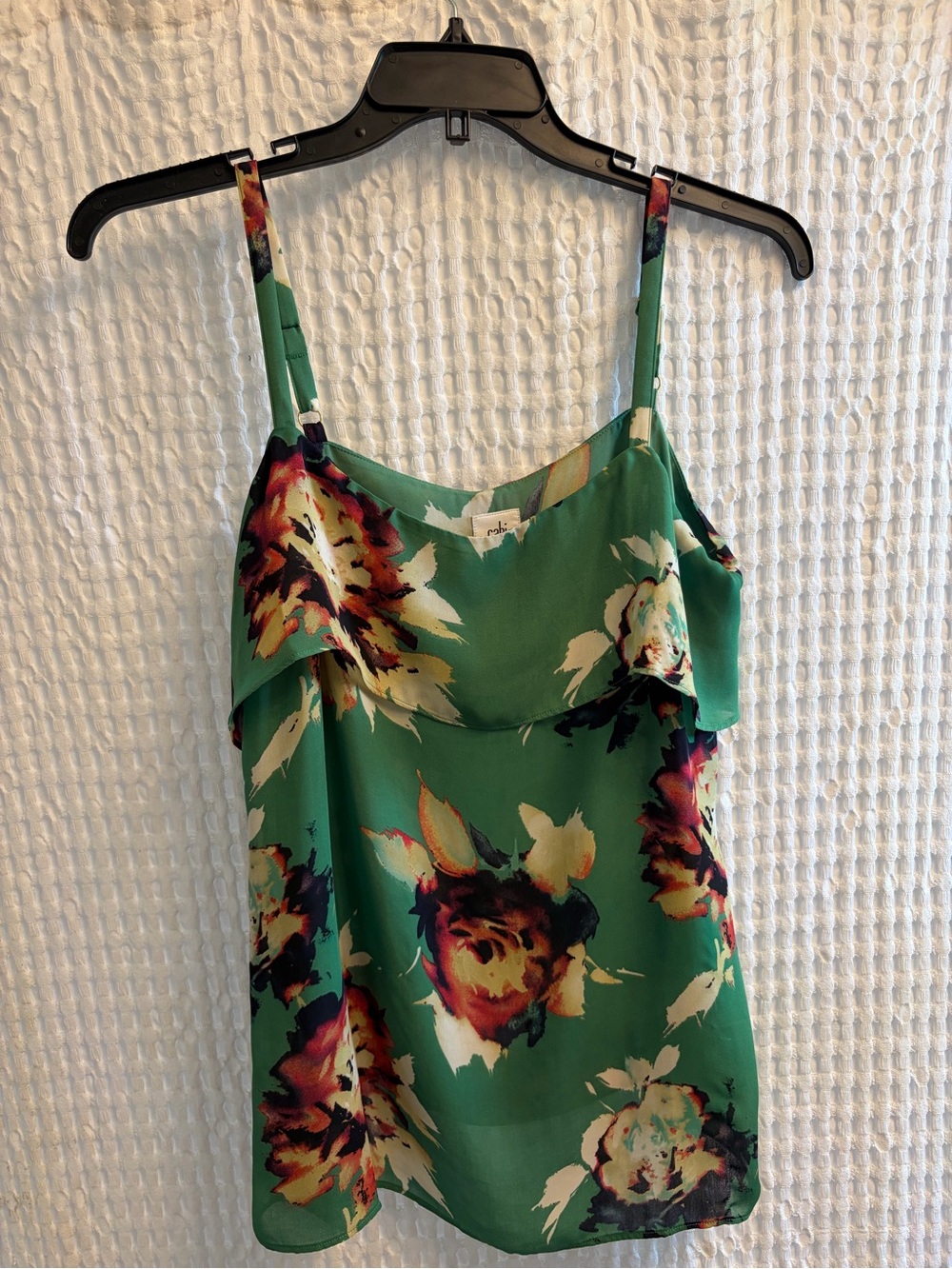 Green Floral Spaghetti Strap Top by CAbi
